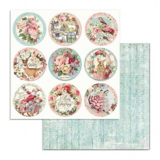 Stamperia Χαρτί Scrapbooking 30,5x30,5cm Διπλής Όψη Pink Christmas Rounds