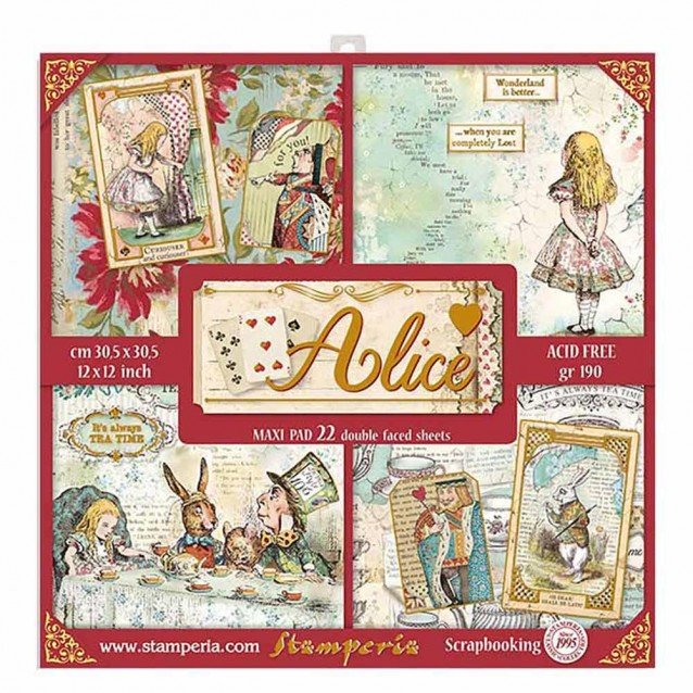 Stamperia 22 Χαρτιά Scrapbooking 30,5x30,5cm Alice