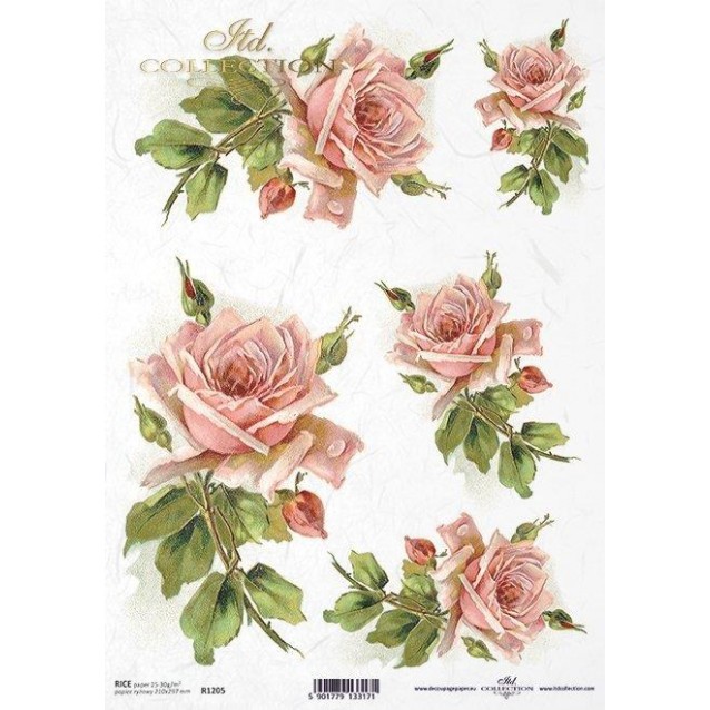 Itd. Collection Ριζόχαρτο Decoupage A4 (21x29,7cm) Flowers-Roses