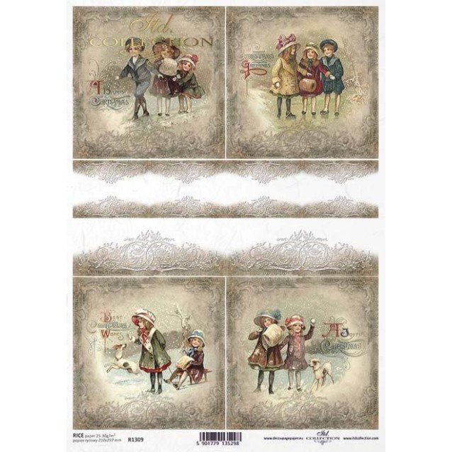 Itd. Collection Ριζόχαρτο Decoupage A4 (21x29,7cm) Christmas, Winter And Kids