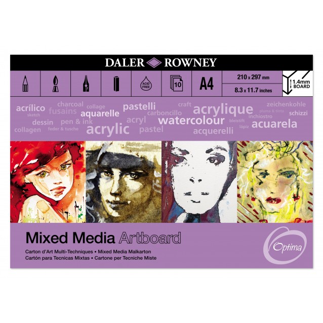 Daler Rowney Mixed Media Artboards 10Φ A4 (21x29,7cm) πάχος 1,4mm