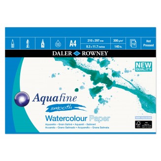 Daler Rowney Μπλοκ Ακουαρέλας Aquafine 12Φ A4 (21x29,7cm) 300gr Hot Pressed