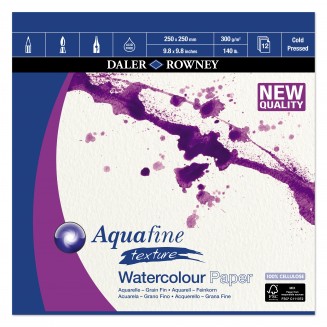 Daler Rowney Μπλοκ Ακουαρέλας Aquafine 12Φ 25x25 cm 300gr Cold Pressed