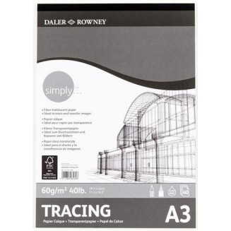 Daler Rowney Μπλοκ Ριζόχαρτο Simply 40Φ A3 (29,7x42 cm) 60gr