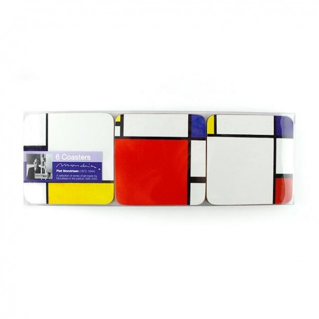 6 Σουβέρ 10,5x10,5x0,4cm Mondrian 