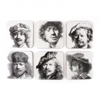 6 Σουβέρ 10,5x10,5x0,4cm Rembrandt Selfportraits