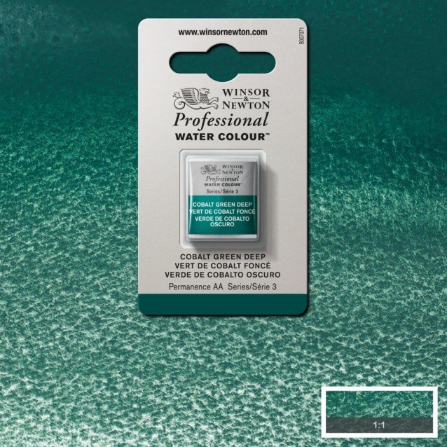 Winsor & Newton Half Pan Ακουαρέλας Professional 185 Cobalt Green Deep Series 3