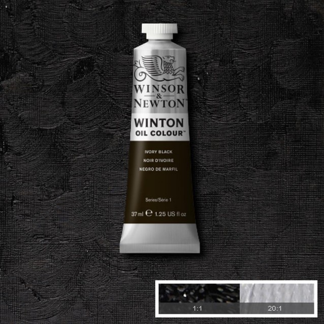 Winsor & Newton 37ml Winton Oil Ivory Black