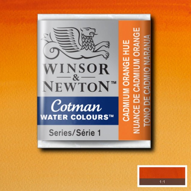 Winsor & Newton Half Pan Ακουαρέλας Cotman 090 Cadmium Orange Hue Series 1