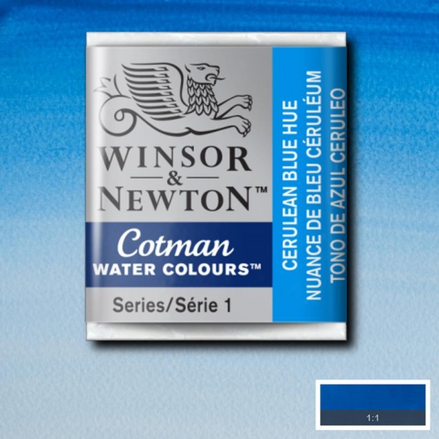 Winsor & Newton Half Pan Ακουαρέλας Cotman 139 Cerulean Blue Hue Series 1