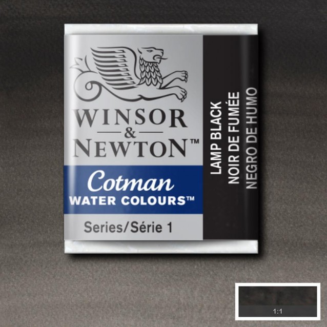 Winsor & Newton Half Pan Ακουαρέλας Cotman 337 Lamp Black Series 1