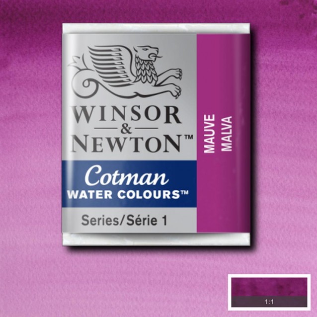 Winsor & Newton Half Pan Ακουαρέλας Cotman 398 Mauve Series 1