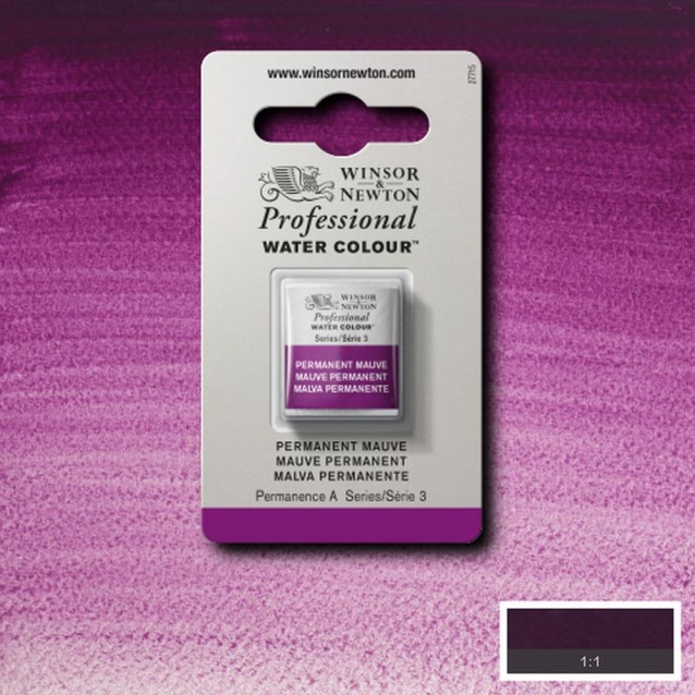 Winsor & Newton Half Pan Ακουαρέλας Professional 491 Permanent Mauve Series 3