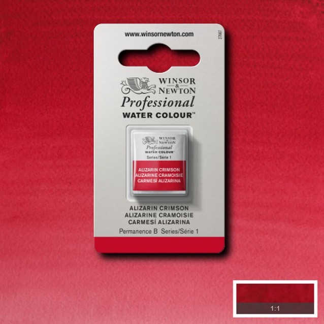 Winsor & Newton Half Pan Ακουαρέλας Professional 004 Alizarin Crimson Series 1