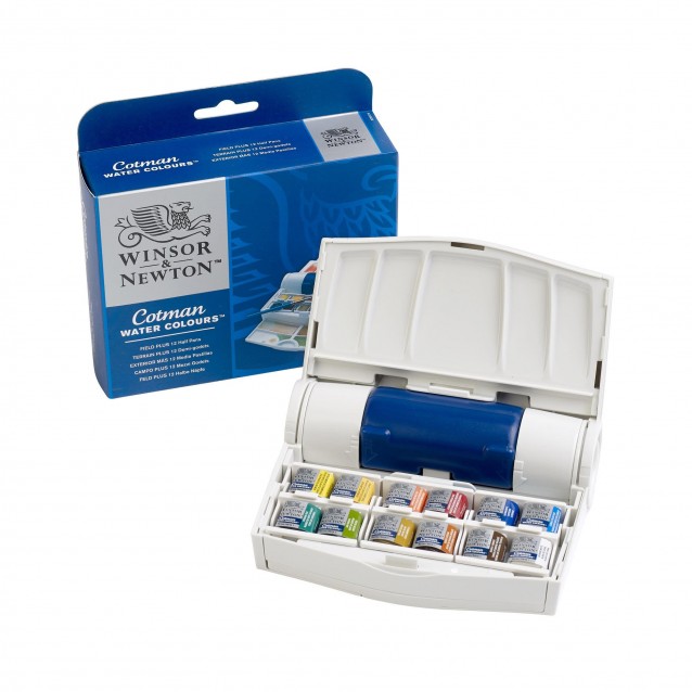 Winsor & Newton Cotman Κασετίνα Field Plus με 12 Πλακάκια Ακουαρέλας