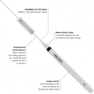 Winsor & Newton Μαύρο Μαρκαδοράκι Fineliner 0.05