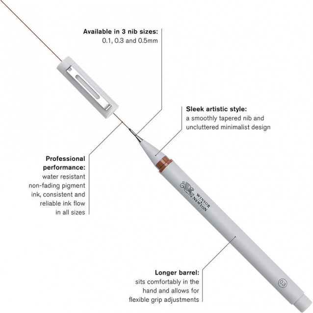 Winsor & Newton Sepia Μαρκαδοράκι Fineliner 0.3