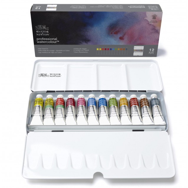 Winsor & Newton Professional Watercolor Metal Box με 12 Σωληνάρια 5ml