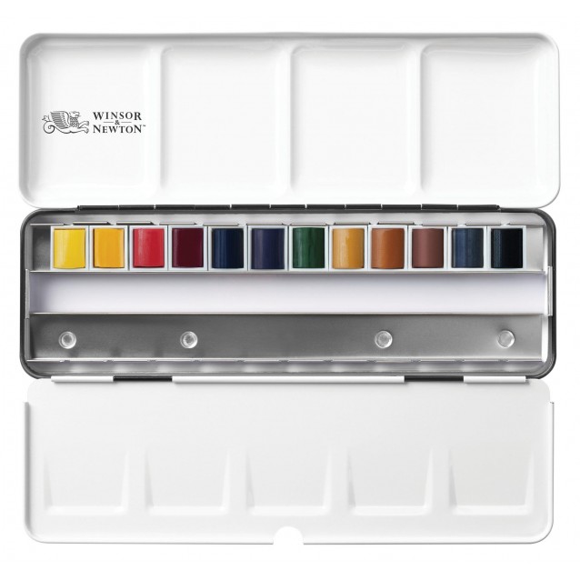 Winsor & Newton Professional Watercolor Black Box με 12 Half Pans