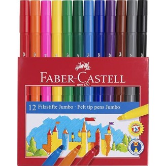 Faber Castell 12 Χοντροί Μαρκαδόροι Jumbo