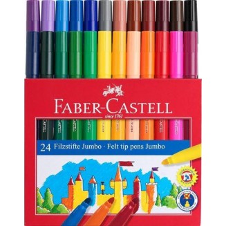 Faber Castell 24 Χοντροί Μαρκαδόροι Jumbo