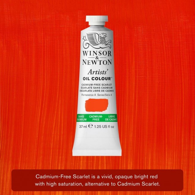 Winsor & Newton 37ml Artists Oil Series 4 Cadmium Free Scarlet