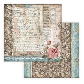 Stamperia Χαρτί Scrapbooking 30,5x30,5cm Διπλής Όψης Roses and music