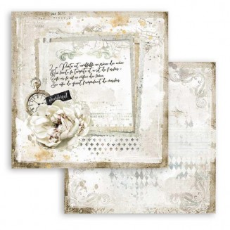 Stamperia Χαρτί Scrapbooking 30,5x30,5cm Διπλής Όψης Letter and clock