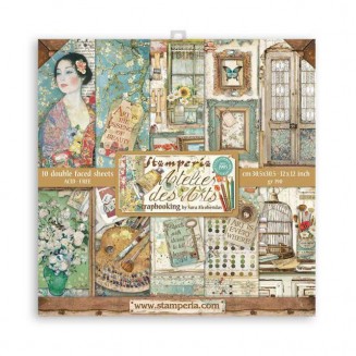 Stamperia 10 Χαρτιά Scrapbooking 30,5x30,5cm Διπλής Όψης Atelier des Arts