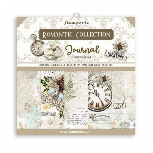 Stamperia 10 Χαρτιά Scrapbooking 30,5x30,5cm Διπλής Όψης Journal