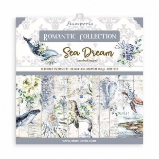 Stamperia 10 Χαρτιά Scrapbooking 20,3x20,3cm Διπλής Όψης Romantic Sea Dream