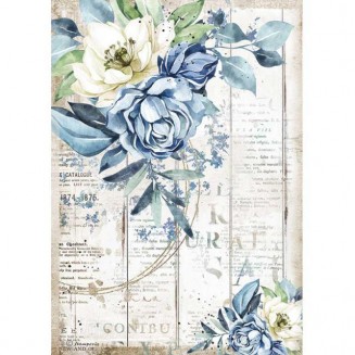 Stamperia Ριζόχαρτο Decoupage A4 (21x29,7cm) Blue flower