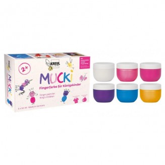 MUCKI 6 Δακτυλοχρώματα 50ml Set 2