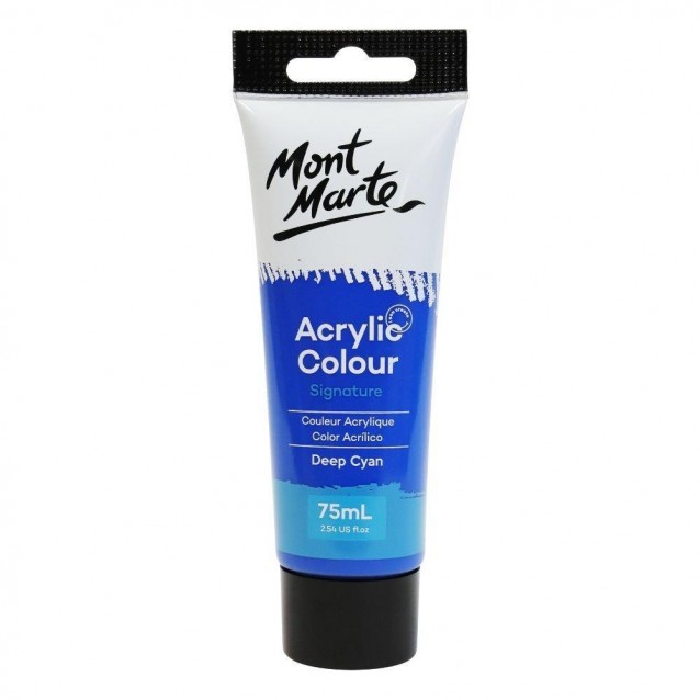 Mont Marte 75ml Studio Acrylic 18 Deep Cyan Blue