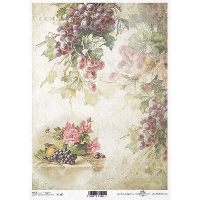 Itd. Collection Ριζόχαρτο Decoupage A4 (21x29,7cm) cm Fruit And Grape