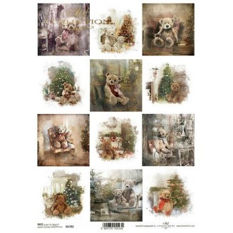 Itd. Collection Ριζόχαρτο Decoupage Χριστουγεννιάτικο A4 (21x29,7cm) Christmas Teddy Bears