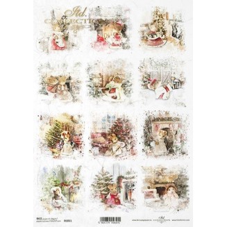 Itd. Collection Ριζόχαρτο Decoupage Χριστουγεννιάτικο A4 (21x29,7cm) Christmas - A Mouse by the Christmas Tree