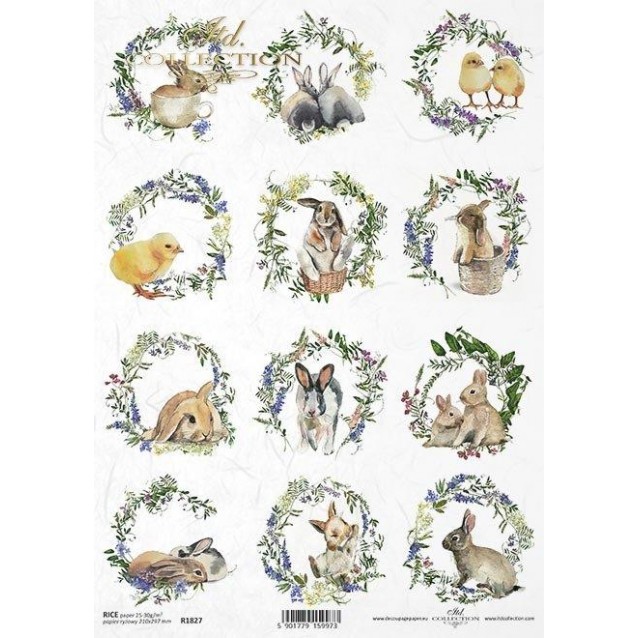 Itd. Collection Ριζόχαρτο Decoupage Πασχαλινό A4 (21x29,7cm) Easter - Animals Easter