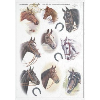 Itd. Collection Ριζόχαρτο Decoupage A4 (21x29,7cm) Horse Heads And Horseshoes