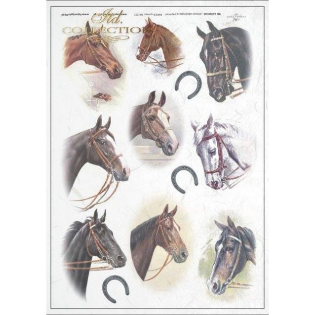 Itd. Collection Ριζόχαρτο Decoupage A4 (21x29,7cm) Horse Heads And Horseshoes