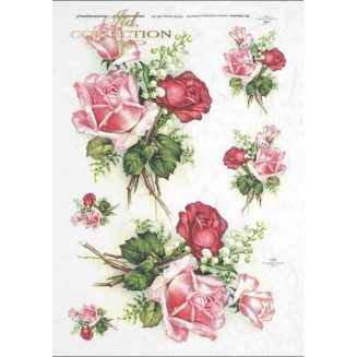 Itd. Collection Ριζόχαρτο Decoupage A4 (21x29,7cm) Bouquets of Roses And Lily of the Valley