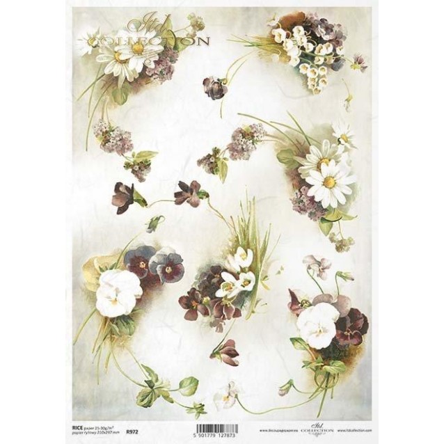 Itd. Collection Ριζόχαρτο Decoupage A4 (21x29,7cm) Flowers – Pansies