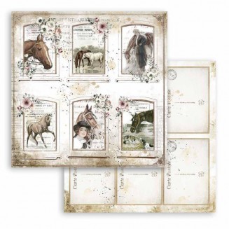 Stamperia Χαρτί Scrapbooking 30,5x30,5cm Διπλής Όψης Romantic Horses Cards