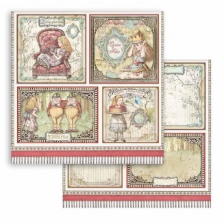 Stamperia Χαρτί Scrapbooking 30,5x30,5cm Διπλής Όψης Alice cards