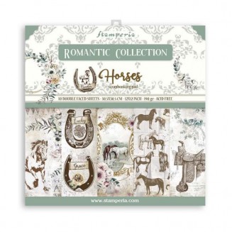 Stamperia 10 Χαρτιά Scrapbooking 30,5x30,5cm Διπλής Όψης Romantic Horses