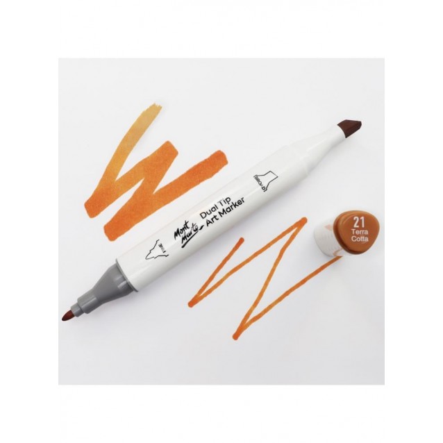 Mont Marte Art Marker Διπλής Μύτης E2 Raw Sienna (21 Terra Cotta)