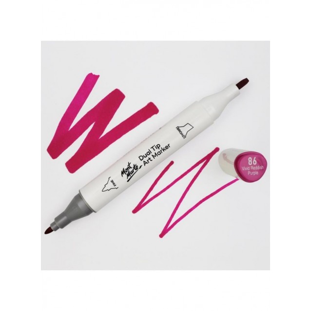 Mont Marte Art Marker Διπλής Μύτης V3 Magenta (86 Vivid Reddish Purple)