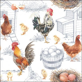 Ambiente 20 Χαρτοπετσέτες 33x33cm 3φύλλες Chicken Farm FSC