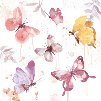 Ambiente 20 Χαρτοπετσέτες 33x33cm 3φύλλες Butterfly Collection Rose FSC