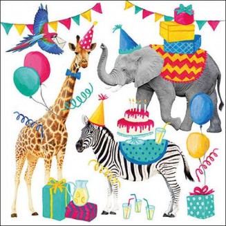 Ambiente 20 Χαρτοπετσέτες 33x33cm 3φύλλες Animal Birthday White FSC